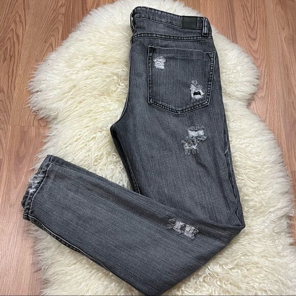 RVCA Gray Wash Distressed High Rise Skinny Jeans 26 - Picture 2 of 6